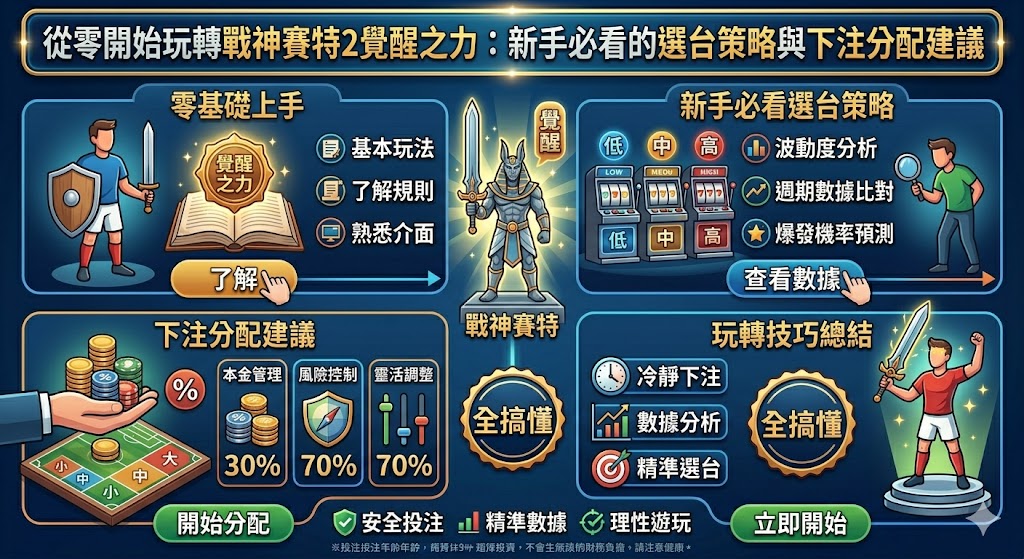 想要在《戰神賽特2:覺醒之力》中脫穎而出,新手玩家必須掌握核心的選台與配注策略。首先,觀察機台的「近期開獎頻率」至關重要,建議挑選處於緩慢上升期的熱門台,避免久未開大獎的冷門機。下注分配則應遵循「階梯式策略」,先以小額投注測試水溫,待進入特定賠率週期或累積足夠倍數感後,再適時加碼衝刺大獎。切記保持平穩心態,透過靈活的籌碼分配與對機率波動的精準預判,新手也能從零開始,輕鬆玩轉這場充滿挑戰的覺醒之旅。
