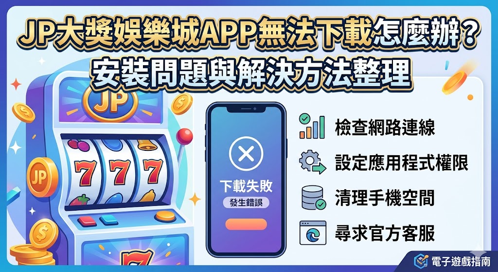 JP大獎娛樂城APP無法下載怎麼辦？安裝問題與解決方法整理