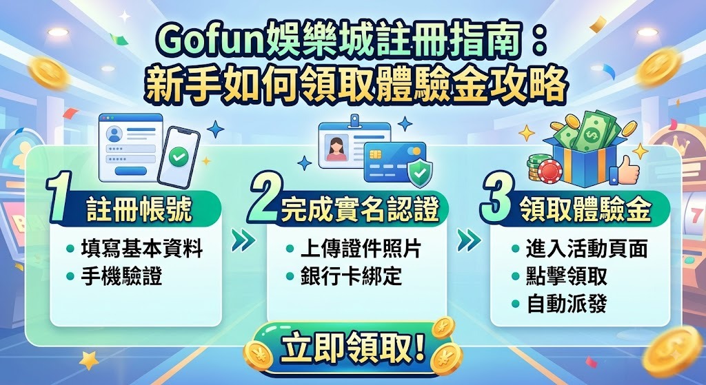 Gofun娛樂城註冊指南：新手如何領取體驗金攻略